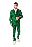 Suitmeister Herren Party Kostüm Pats Green Anzug - Kleeblattdruck...