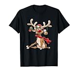 Weihnachten T-Shirt Damen Geschenke für Ihn Lustiges Rentier T-Shirt