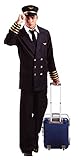 Foxxeo Pilotenkostüm für Herren mit Hut - Piloten Uniform mit Mütze...