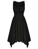 SCARLET DARKNESS Damen Renaissance Kleider Schwarz Mittelalter Square...