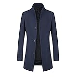 Allthemen Wintermantel Herren Mantel Slim Fit Lang Wollmantel Business...