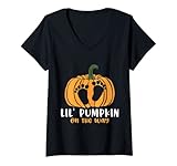 Damen Lil Pumpkin on the Way Schwangeres Halloween-Kostüm T-Shirt mit...