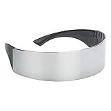 POFET Futuristische schmale Zyklopen Silber Farbe verspiegelte Linse...