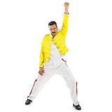 Fun Shack Gelbes 80er Jahre Rock Legenden Kostüm Herren,Freddie...