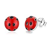 Marienkäfer Ohrringe 925 Sterling Silber Kinder Ohrringe Ohrstecker...