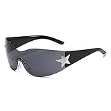 YAMEIZE Sport Sonnenbrille Fahrradbrille Wraparound Herren-Randlos...