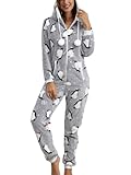 Minetom Pyjama Damen Weihnachten Einteiler Jumpsuit Onesie...