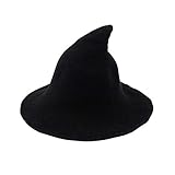 FRECOCCIALO Hexenhut für Damen Halloween Horror Party schwarz Hexe...