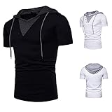 T Shirts Männer 7XL Set V Ausschnitt Weiss Bunt Mit Aufdruck Schwarz...