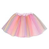 Kind Mädchen Regenbogen Tüllrock Rüschen Gummibund Retro Tutu Mini...