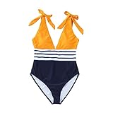 Damen Badeanzug Eltern Kind Bikini Streifen Mutter Tochter Badeanzug...