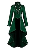 Damen Steampunk Vintage Frack Jacke Unregelmäßiger Saum Gothic...