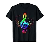 Regenbogen Notenschlüssel T-Shirt