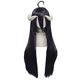 RENJSG Anime Cosplay PerüCke, Cosplay Albedo PerüCke, Schwarz...