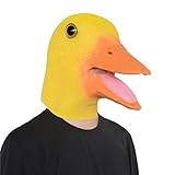 PARTYGEARS Halloween Gelbe Entenmaske Wirklichkeit Novelty Halloween...