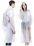 Ahsado 2 Stück Regenponcho Eva Regenjacke Unisex Wiederverwendbar...