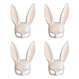 QSDGFH 4 Stück weiße Hasenmaske, Kaninchen-Maske,...