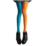 PRETYZOOM Orange Blaue Frauen Strumpfhosen in Voller Länge Zwei...