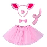 Schwein Kostüm Set Tutu Rock Kostüm Ohren Schwanz und Fliege Set,...