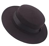 Fedora-Hut mit flacher Krempe, klassischer Stil, Schwarz