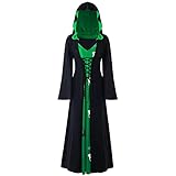 Briskorry Damen Langarm mit Kapuze Robe Gothic Steampunk Mittelalter...