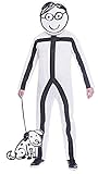 amscan 9905097 Stick Man Cartoon Kostüm-Set, Weiß, Adult Plus Size