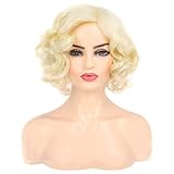 Kurze lockige blonde Perücken für Frauen Synthetische natürliche...