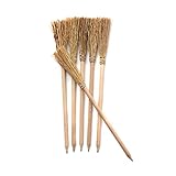 Mendi 6 Bleistifte Natur aus Holz 26 cm mit Hexenbesen für Fantasy...