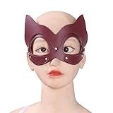 OnundOn Katzen Maske Ledermaske für Partyspiele Halloween katzenmaske...