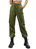 guyueqiqin Damen-Cargo-Jogginghose mit Kordelzug, lässige hohe...