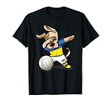 Tupfender Hund Ukraine Volleyball Ukrainische Flagge Sport T-Shirt