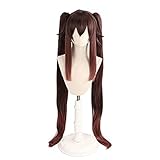 110cm/43.31Inch Long Straight Dark Purple Ponytails Mona Cosplay Wig...