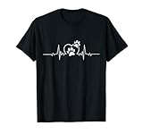 Herzschlag Hunde Pfoten Frequenz Hundeliebe Hunde Mit Herz T-Shirt