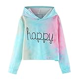 Generic Hoodies Tops Mädchen Ärmel Brief Batik Kleidung Teenager...