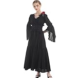 CR ROLECOS Mittelalter Kleidung Damen V-Ausschnitt Renaissance Kleid...