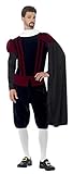 Smiffys 43418L - Tudor Herr Deluxe Kostüm mit Top-Hose Cape und...