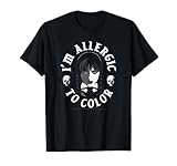 Wednesday I'm Allergic To Color Skull Sketch Wednesday Logo T-Shirt