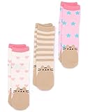 Pusheen Socken 3 Pack Damen Damen Rosa Grau Blau Animierte Katze