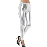Smiffys Damen 80er Jahre Metallic Disko Leggings, Größe: 36-38,...