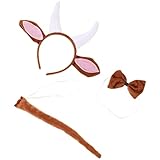 Lurrose Tierohren Und Hörner Stirnband Schwanz Fliege Ziegenkostüm...