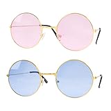 2 Paar Hippie Brille Brille Rund Retro Partybrille Kostüm Brille 60er...