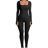 OEAK Damen Sport Jumpsuit Lang Eng Leicht Yoga Bodysuit Sexy Bodycon...
