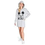 Disney Hoodie Damen Kleid, Mickey Mouse Longpullover für Damen,...