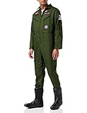 Smiffys, 26287L Herren Top Gun Kostüm, Overall, Namensschild und...