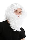WIG ME UP - 8115-A+B-P68 Perücke Bart Vollbart Set Weiß Eremit...
