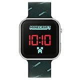 Minecraft Jungen Digital Quarz Uhr mit Silikon Armband MIN4097
