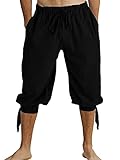 FUERI Herren Kurz Hose Pluderhose Mit Schnürung Sommerhose Wikinger...