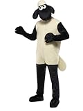 Shaun das Schaf Kostüm mit Jumpsuit und Kopfbedeckung, One Size