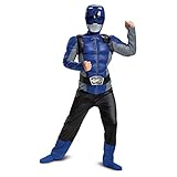 Disguise Offizielles Power Rangers Kostüm Kinder Blau Muskelkostüm,...