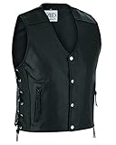 Gaudi-Leathers Herren Motorrad Lederweste Bikerweste Motorradweste...
